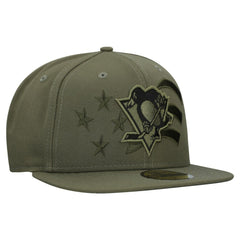 Pittsburgh Penguins New Era Military Appreciation Flag 59FIFTY Fitted Hat - Olive | New Era Lifestyle