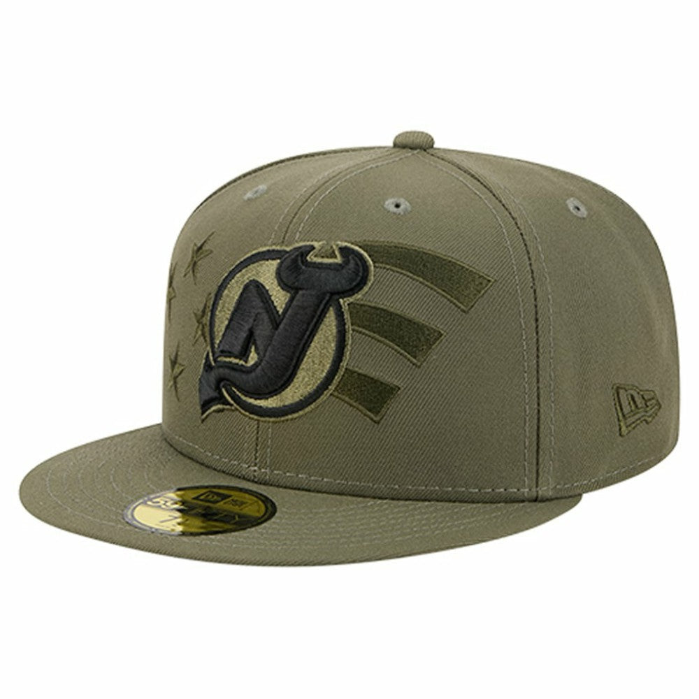 New Jersey Devils New Era Military Appreciation Flag 59FIFTY Fitted Hat - Olive | New Era discount