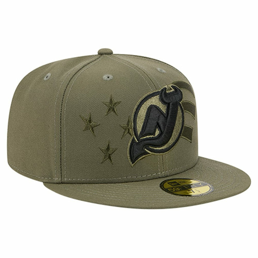 New Jersey Devils New Era Military Appreciation Flag 59FIFTY Fitted Hat - Olive | New Era discount