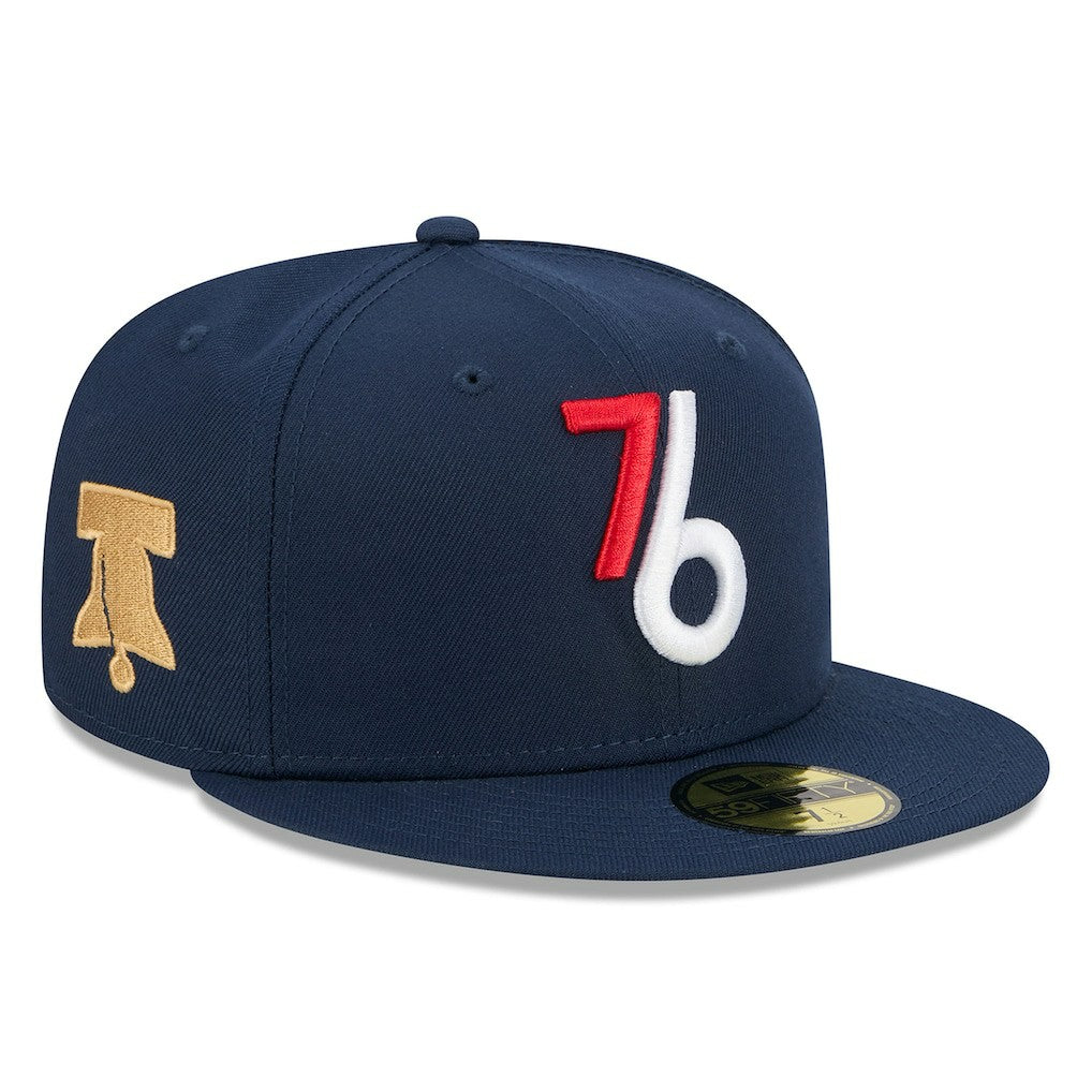 New Era Philadelphia 76ers 2025/26 City Edition Alternate 59FIFTY Fitted Hat Navy