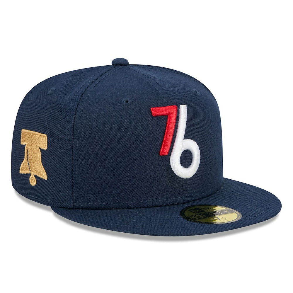 New Era Philadelphia 76ers 2025/26 City Edition Alternate 59FIFTY Fitted Hat Navy