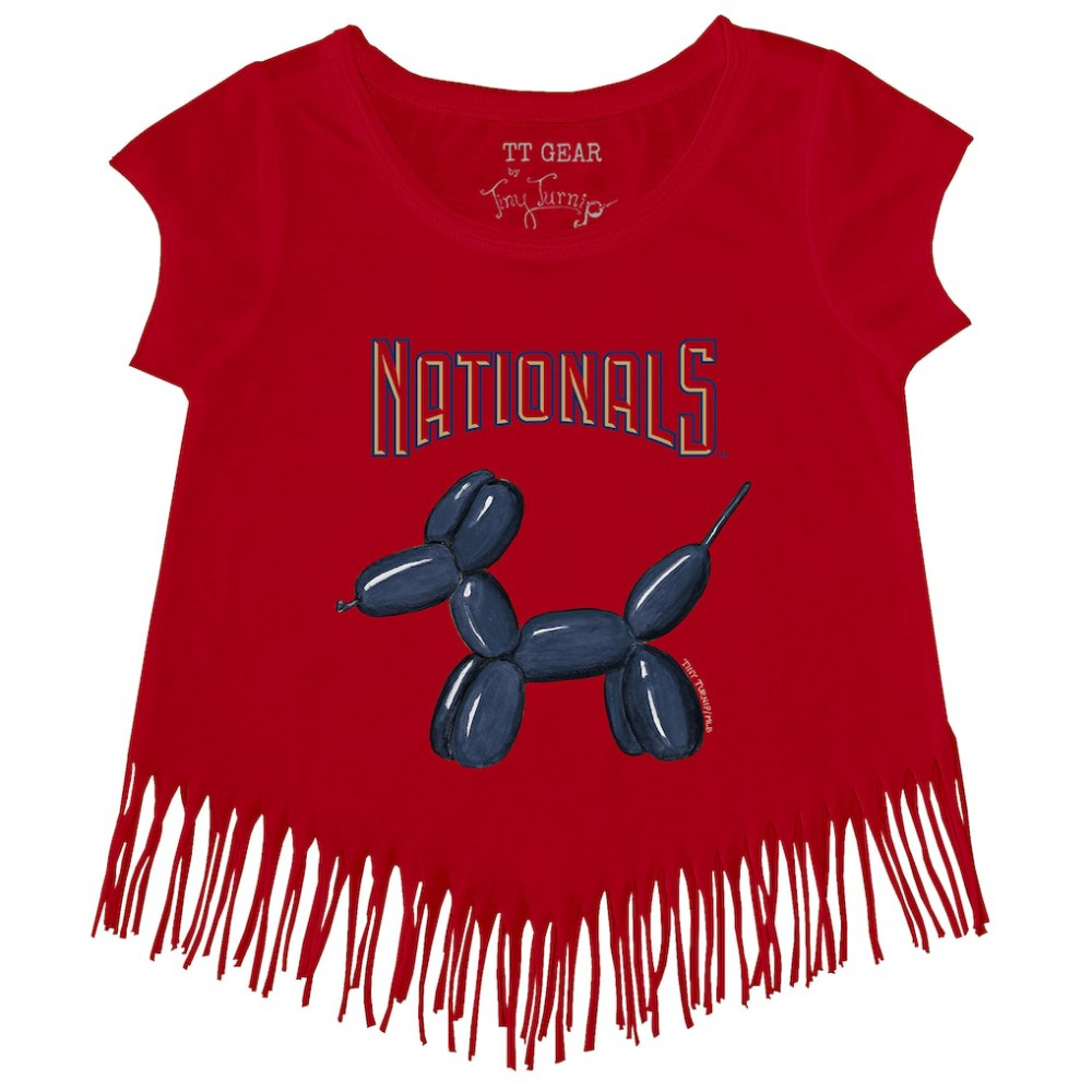 Washington Nationals Tiny Turnip Girls Youth Balloon Dog Fringe T-Shirt for sale