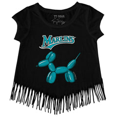 Miami Marlins Tiny Turnip Girls Youth Balloon Dog Fringe T-Shirt Online