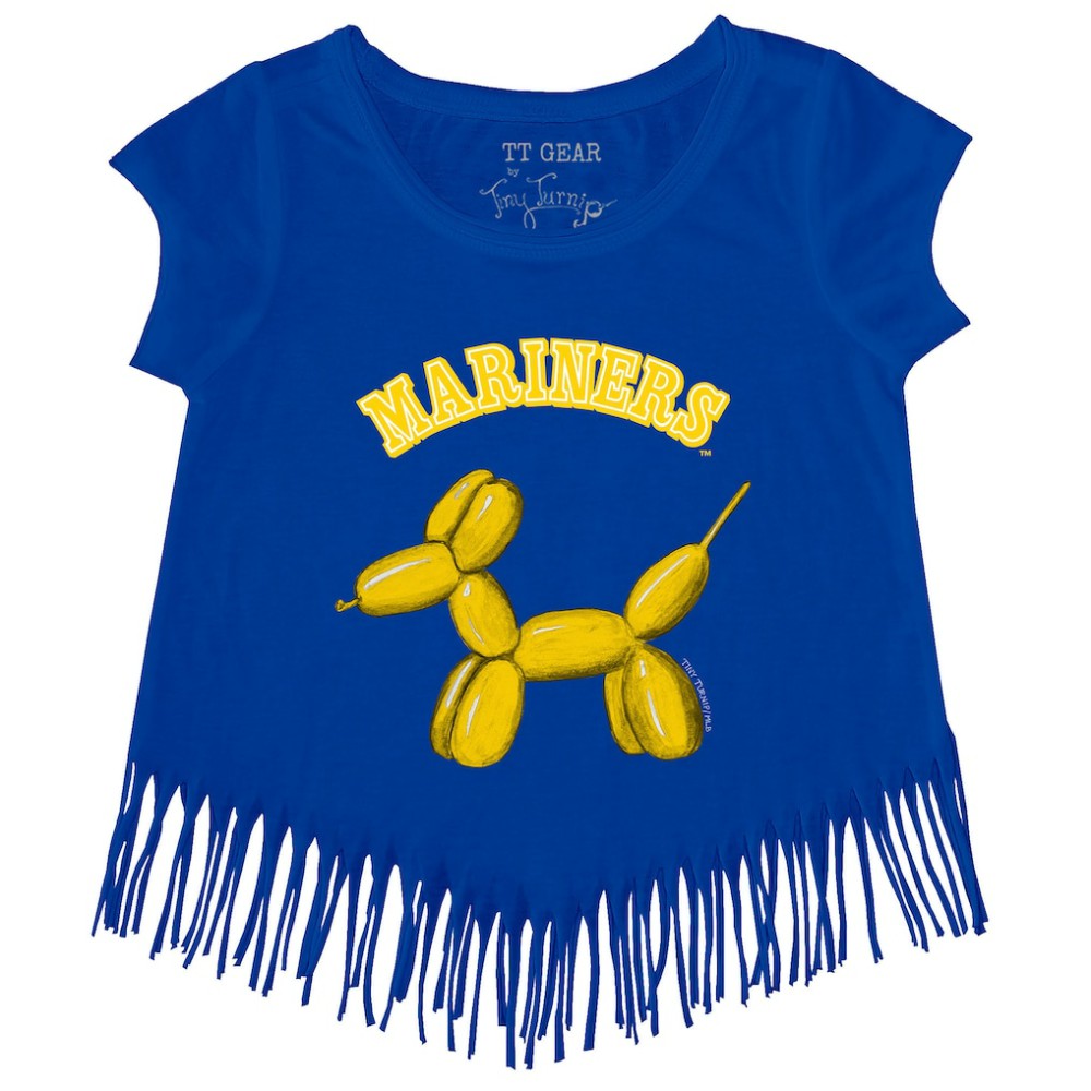 Seattle Mariners Tiny Turnip Girls Youth Balloon Dog Fringe T-Shirt Online