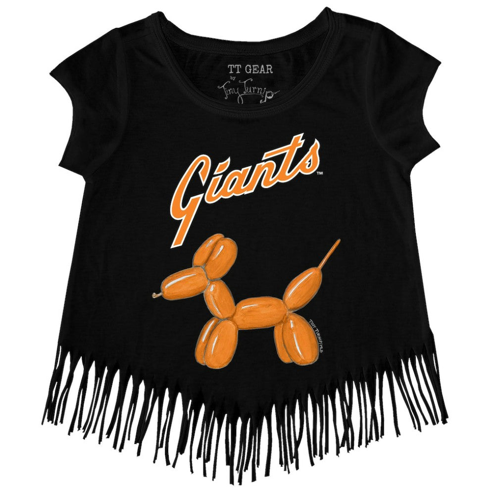 San Francisco Giants Tiny Turnip Girls Youth Balloon Dog Fringe T-Shirt Outlet