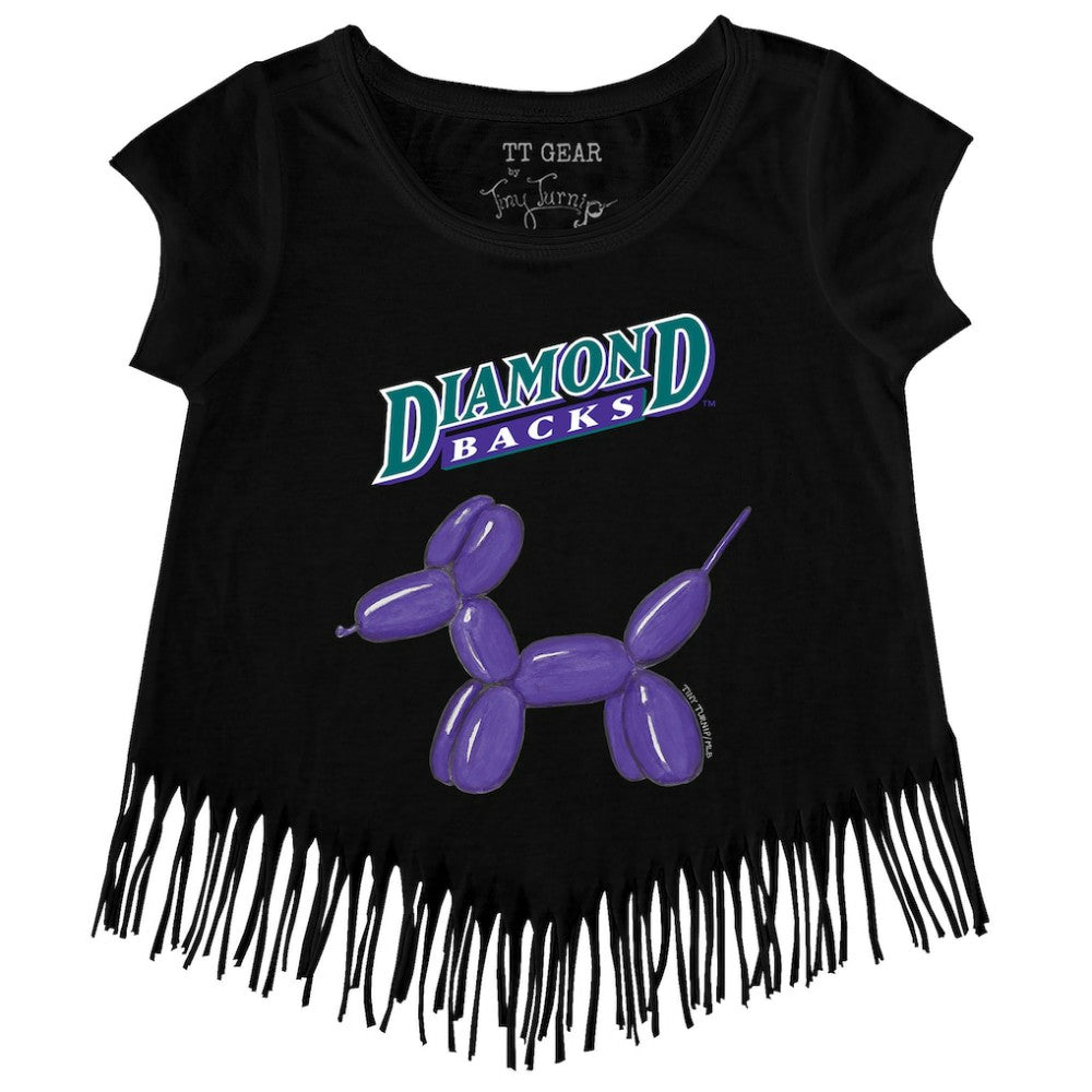 Arizona Diamondbacks Tiny Turnip Girls Youth Balloon Dog Fringe T-Shirt Outlet