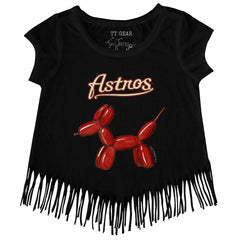 Houston Astros Tiny Turnip Girls Youth Balloon Dog Fringe T-Shirt Outlet