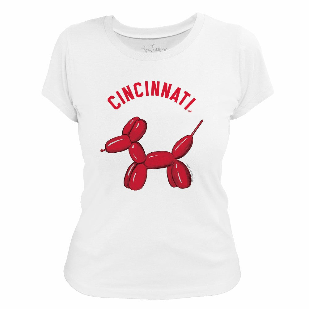 Cincinnati Reds Tiny Turnip Women's Balloon Dog T-Shirt for sale