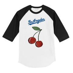 Los Angeles Dodgers Tiny Turnip Youth Cherries 3/4-Sleeve Raglan Baseball T-Shirt Sale