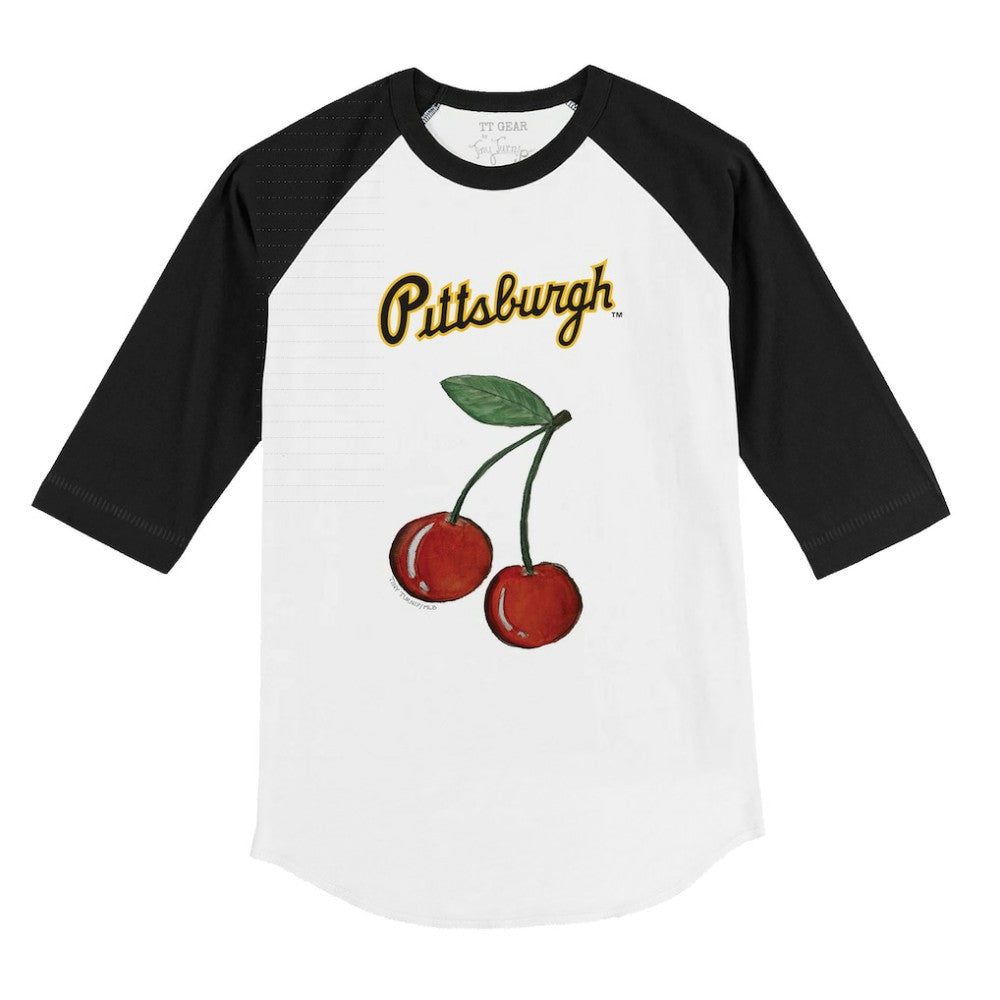 Pittsburgh Pirates Tiny Turnip Youth Cherries 3/4-Sleeve Raglan Baseball T-Shirt Discount