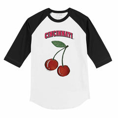 Cincinnati Reds Tiny Turnip Youth Cherries 3/4-Sleeve Raglan Baseball T-Shirt Sale