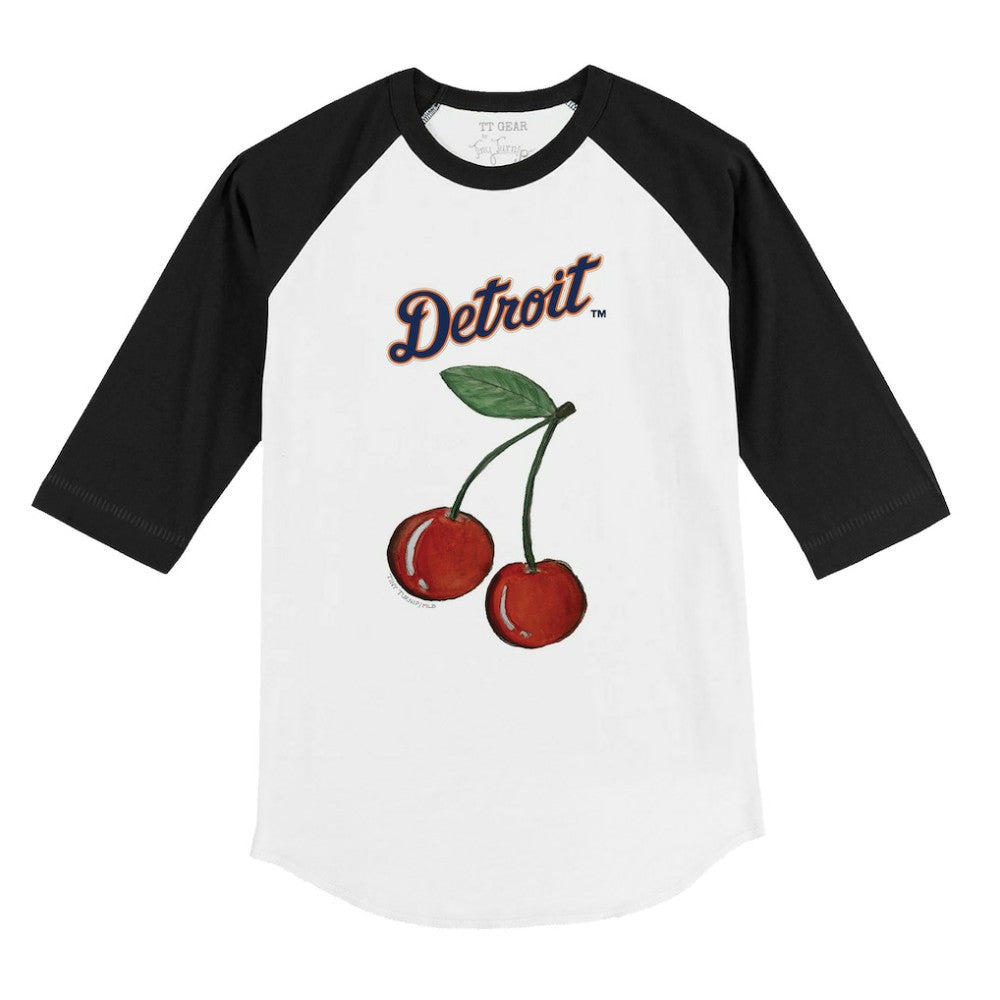 Detroit Tigers Tiny Turnip Youth Cherries 3/4-Sleeve Raglan Baseball T-Shirt Outlet