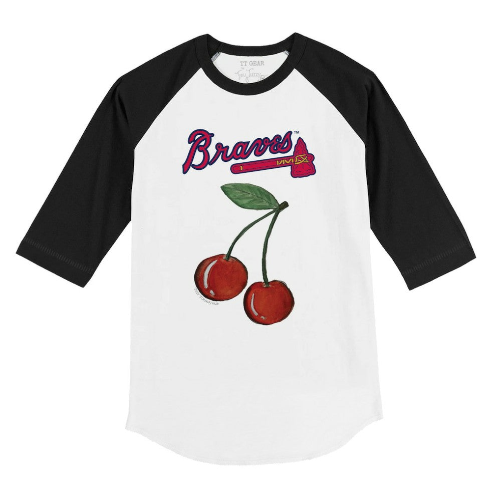 Atlanta Braves Tiny Turnip Youth Cherries 3/4-Sleeve Raglan Baseball T-Shirt Outlet