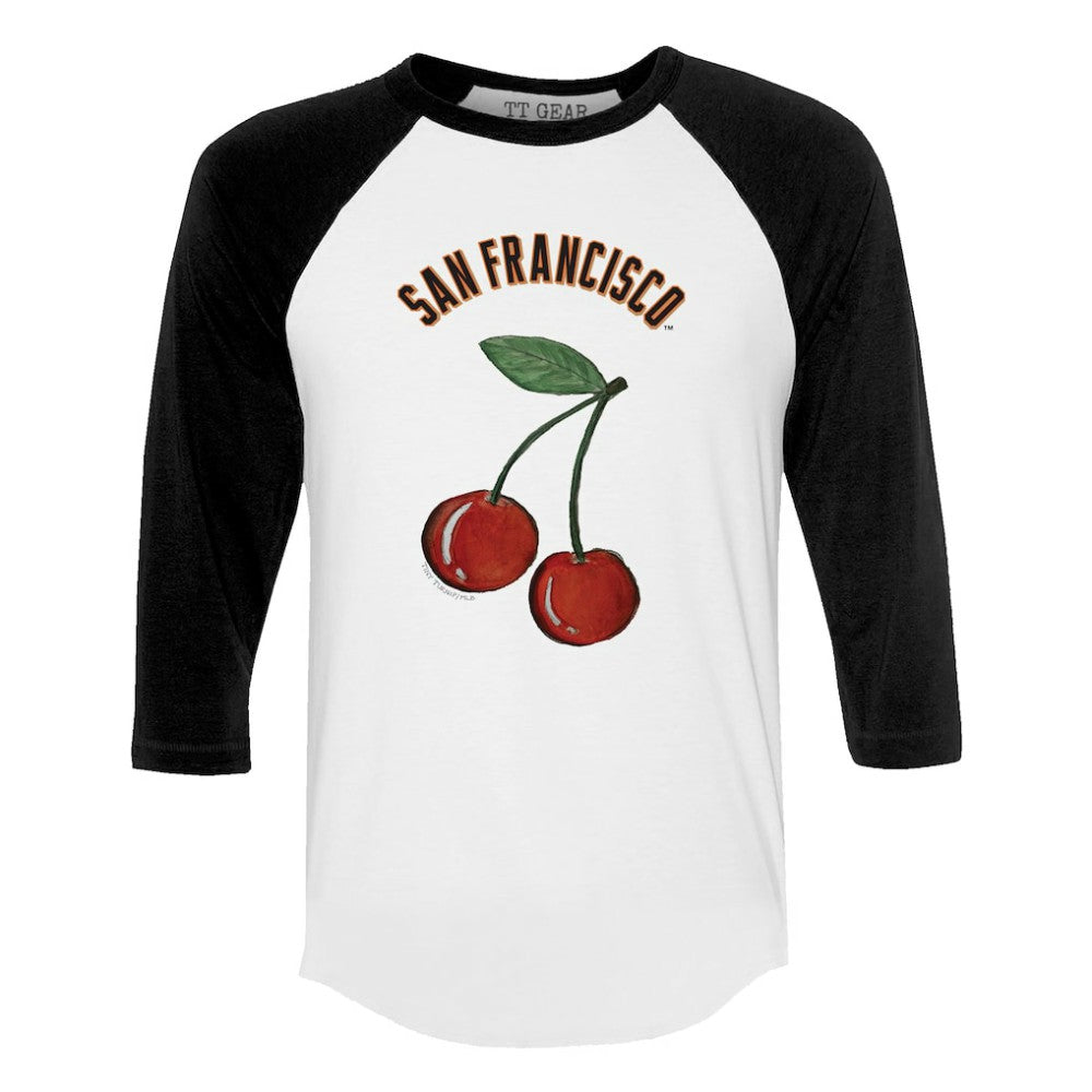 San Francisco Giants Tiny Turnip Women's Cherries 3/4-Sleeve Raglan Baseball T-Shirt Near Me