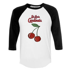 St. Louis Cardinals Tiny Turnip Women's Cherries 3/4-Sleeve Raglan Baseball T-Shirt Outlet