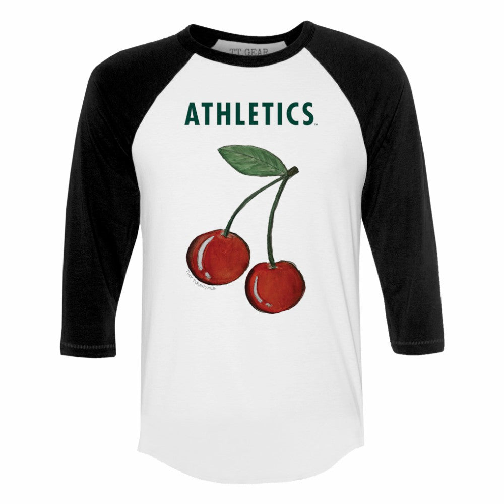 Athletics Tiny Turnip Women's Cherries 3/4-Sleeve Raglan Baseball T-Shirt Online