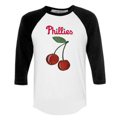 Philadelphia Phillies Tiny Turnip Women's Cherries 3/4-Sleeve Raglan Baseball T-Shirt Discount