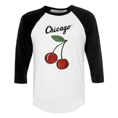 Chicago White Sox Tiny Turnip Women's Cherries 3/4-Sleeve Raglan Baseball T-Shirt Sale