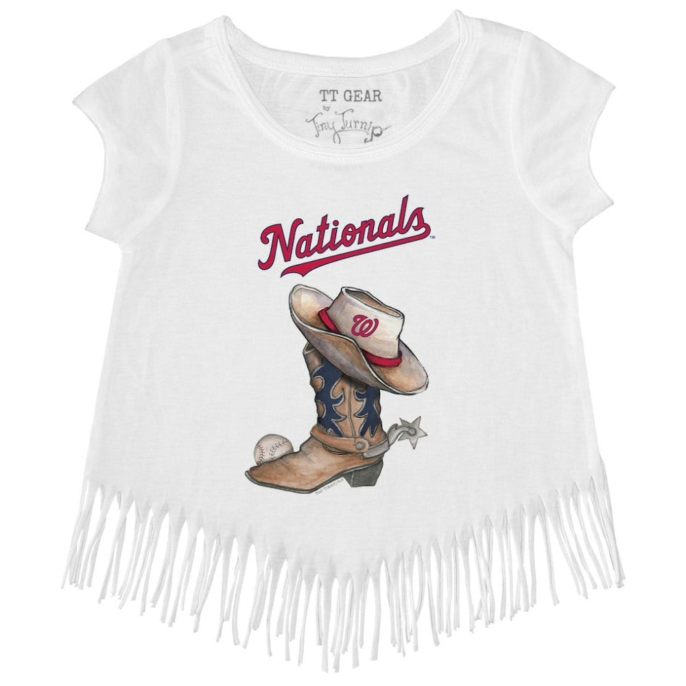 Washington Nationals Tiny Turnip Girls Youth Cowboy Boot Fringe T-Shirt Discount