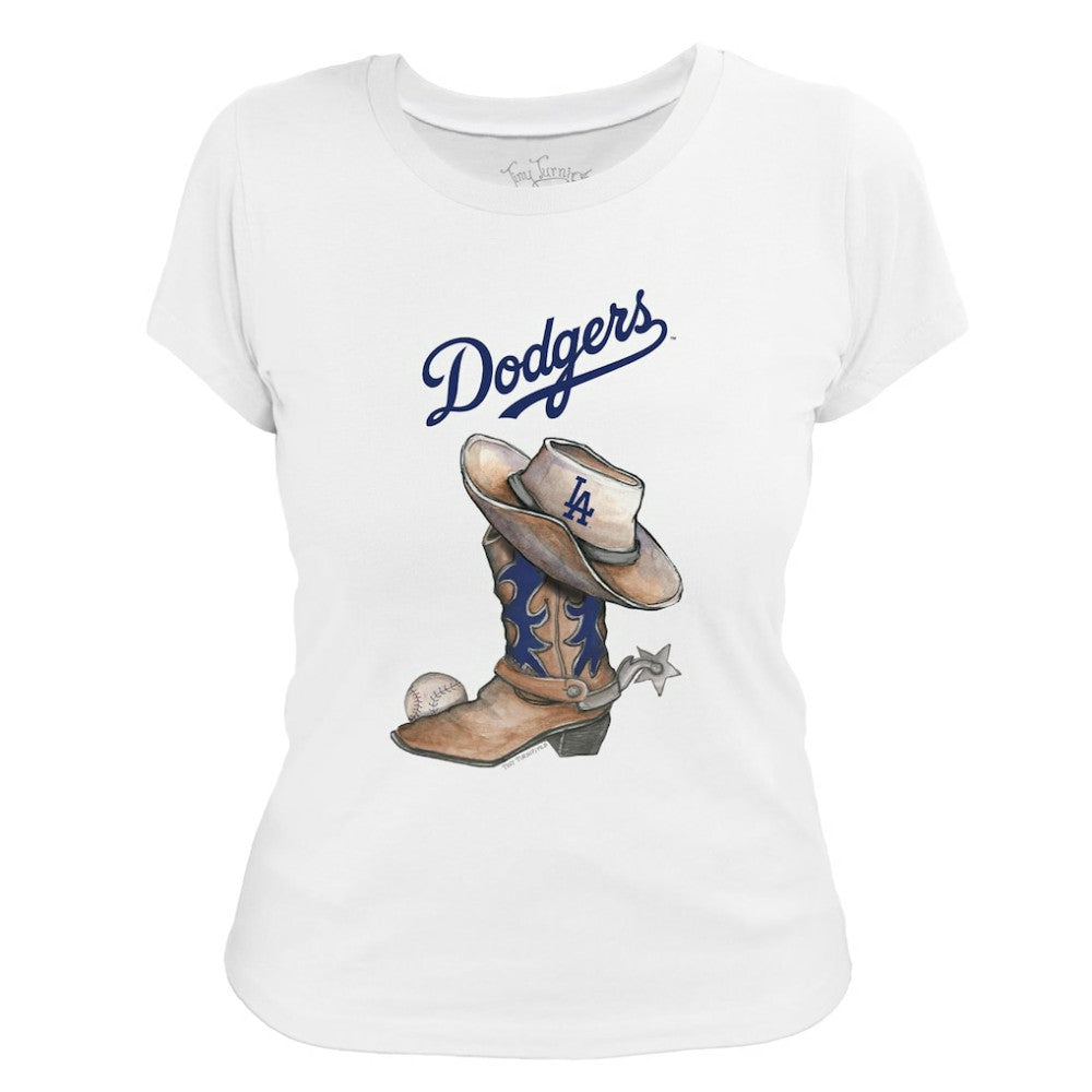 Los Angeles Dodgers Tiny Turnip Women's Cowboy Boot T-Shirt Sale