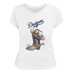 Los Angeles Dodgers Tiny Turnip Women's Cowboy Boot T-Shirt Sale
