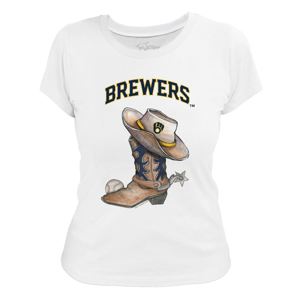Milwaukee Brewers Tiny Turnip Women's Cowboy Boot T-Shirt for sale