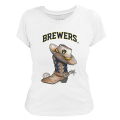 Milwaukee Brewers Tiny Turnip Women's Cowboy Boot T-Shirt for sale