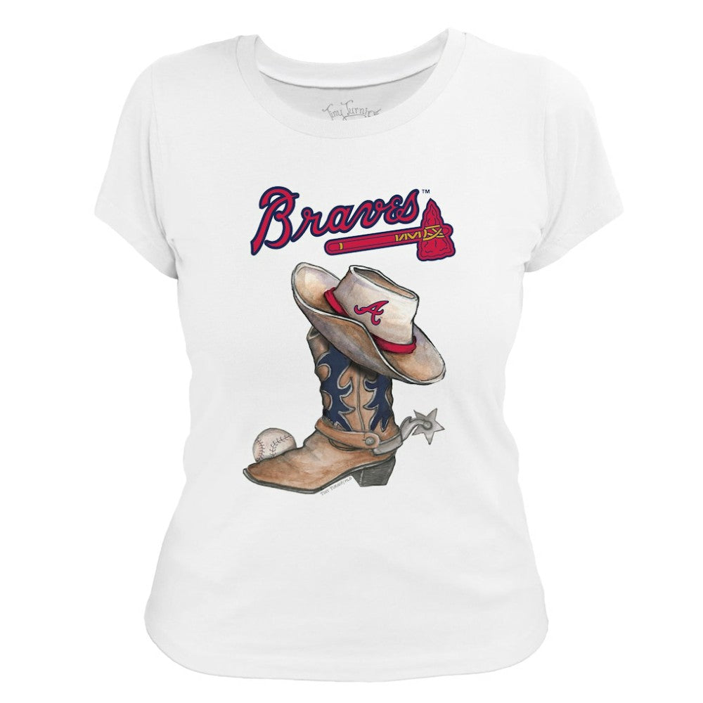 Atlanta Braves Tiny Turnip Women's Cowboy Boot T-Shirt Sale