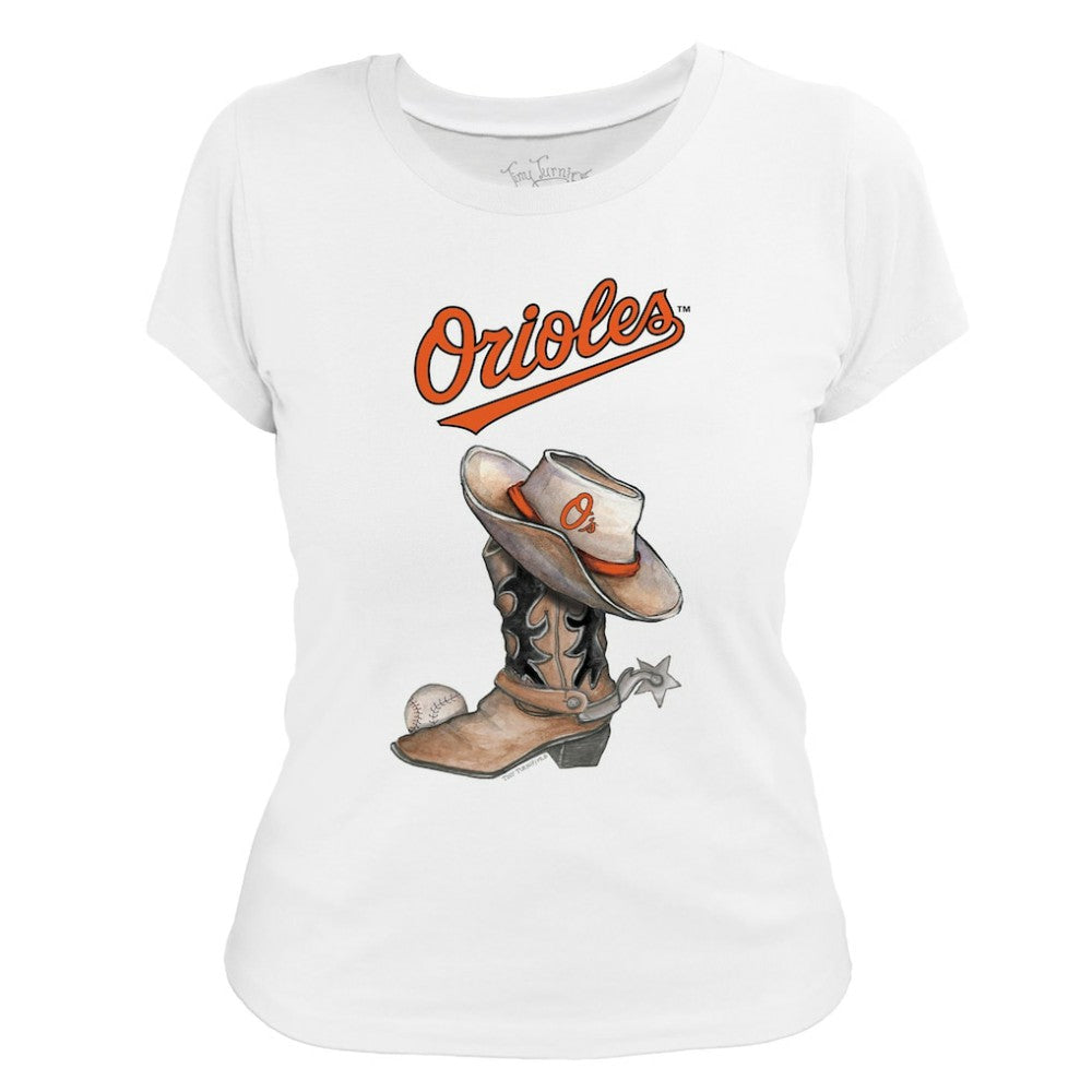 Baltimore Orioles Tiny Turnip Women's Cowboy Boot T-Shirt Sale