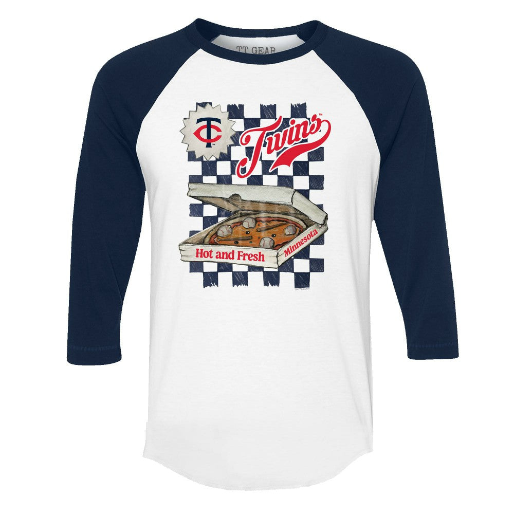 Minnesota Twins Tiny Turnip Women's Pizza 3/4-Sleeve Raglan Baseball T-Shirt Online