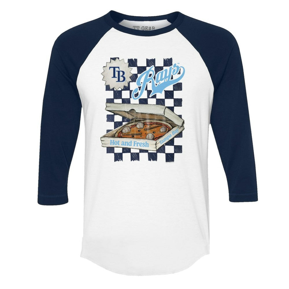 Tampa Bay Rays Tiny Turnip Women's Pizza 3/4-Sleeve Raglan Baseball T-Shirt for sale