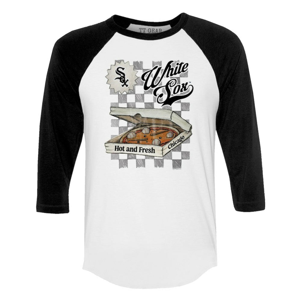 Chicago White Sox Tiny Turnip Women's Pizza 3/4-Sleeve Raglan Baseball T-Shirt Discount