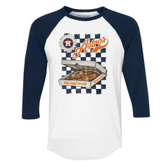 Houston Astros Tiny Turnip Women's Pizza 3/4-Sleeve Raglan Baseball T-Shirt Discount