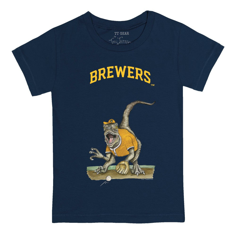 Milwaukee Brewers Tiny Turnip Youth Velociraptor T-Shirt for sale