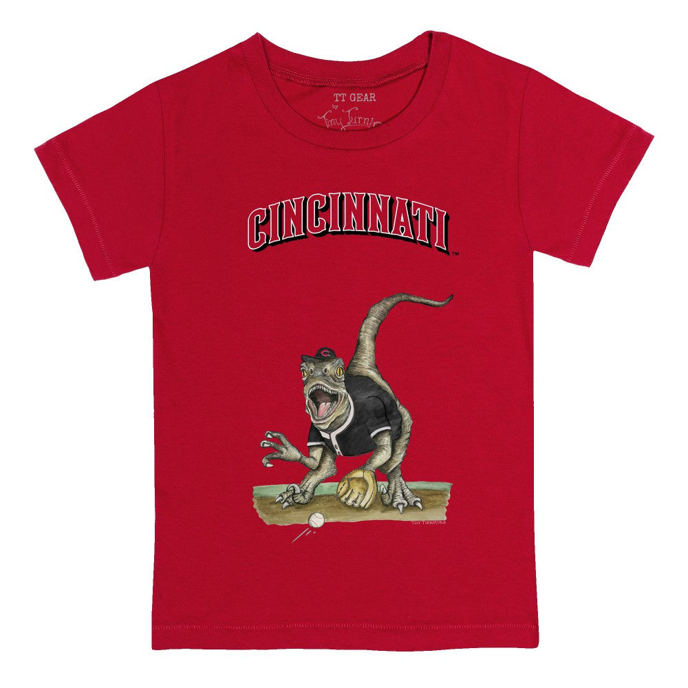 Cincinnati Reds Tiny Turnip Youth Velociraptor T-Shirt Sale
