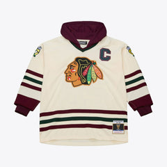 Chicago Blackhawks Mitchell & Ness x Just Don Jersey Hoodie - Cream | NHL sale