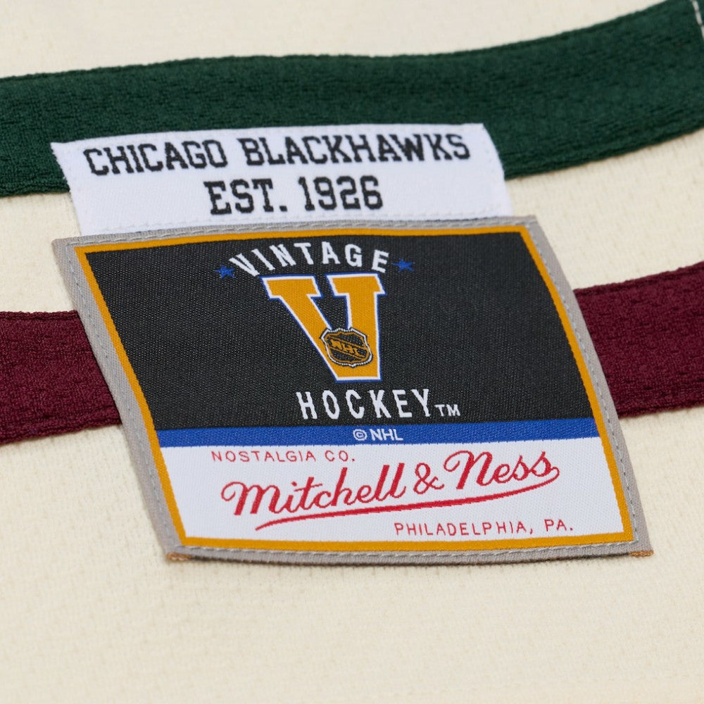 Chicago Blackhawks Mitchell & Ness x Just Don Jersey Hoodie - Cream | NHL sale