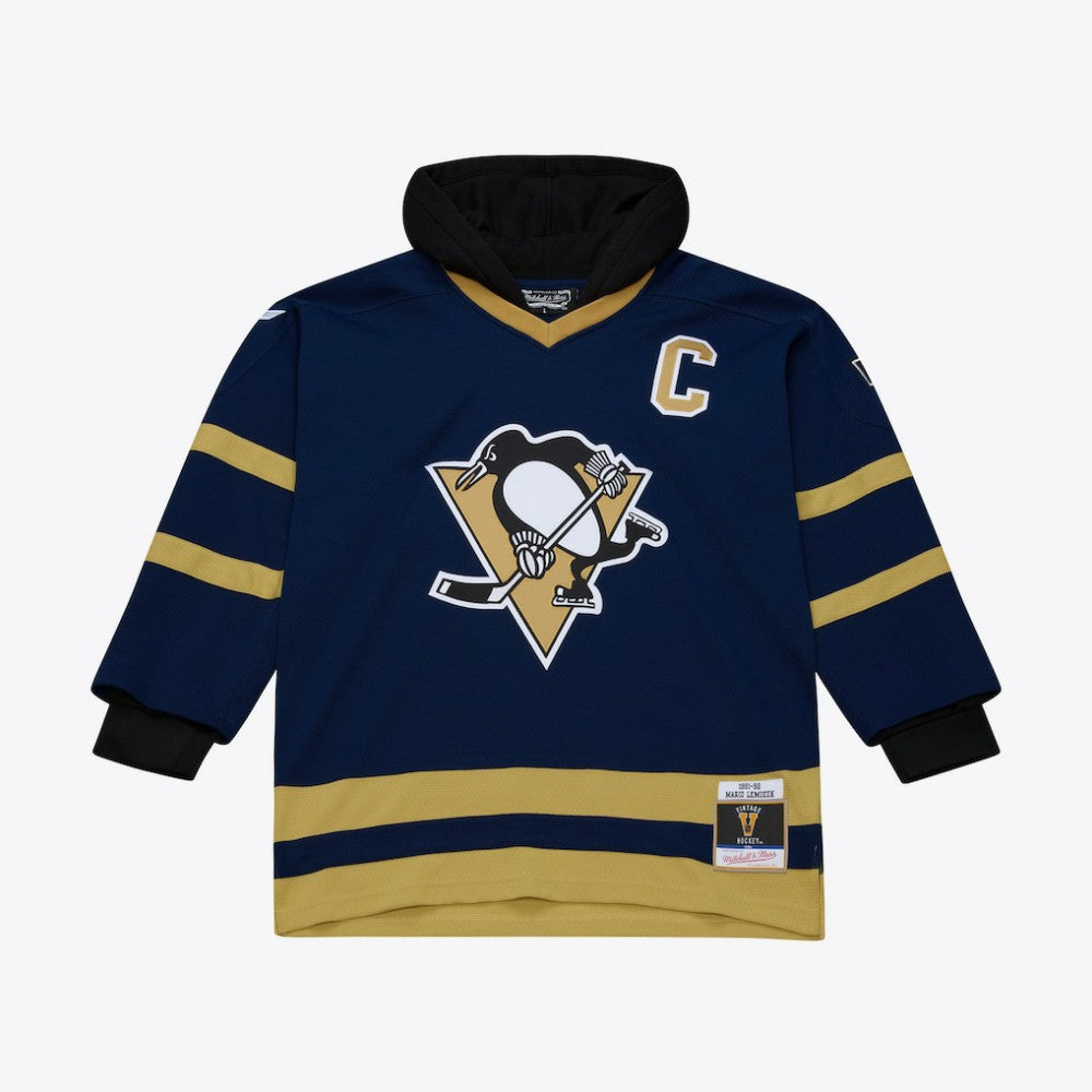 Pittsburgh Penguins Mitchell & Ness x Just Don Jersey Hoodie - Navy | NHL Lifestyle