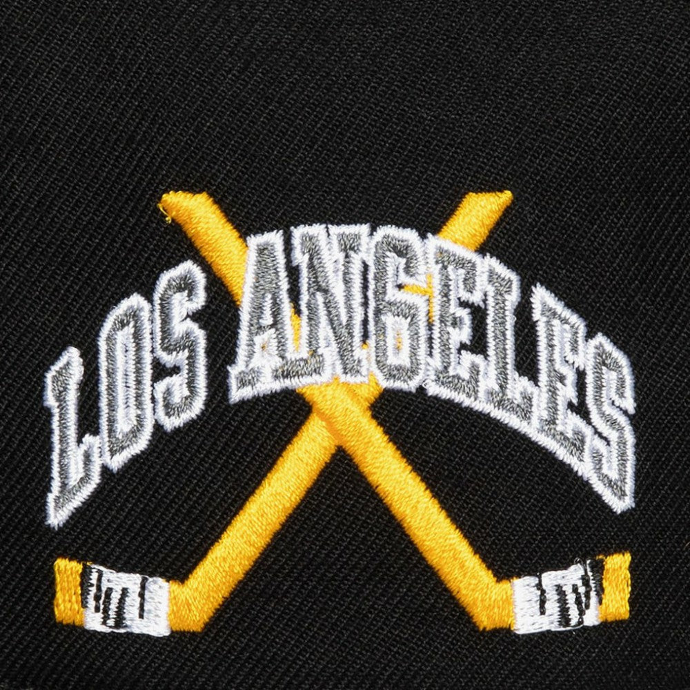 Los Angeles Kings Mitchell & Ness x Just Don Wave Script Pro Strapback Hat - Black | NHL Lifestyle