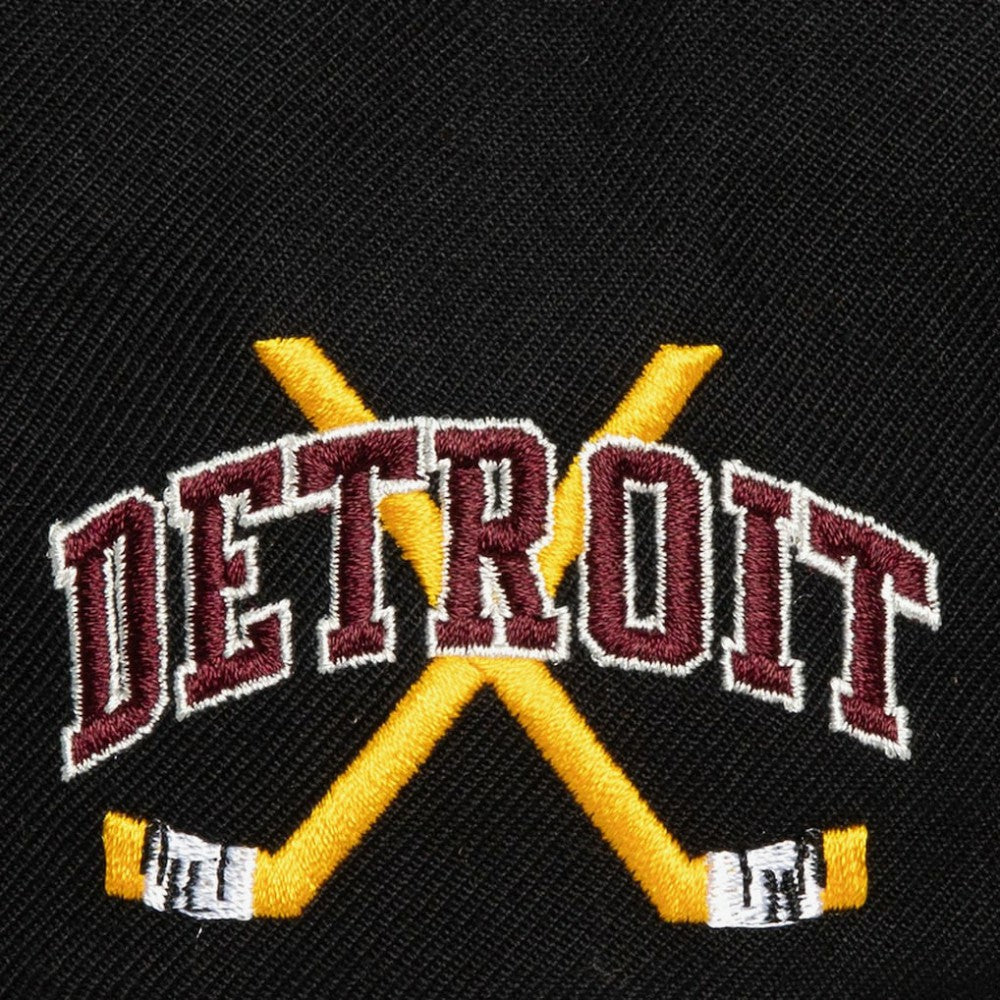 Detroit Red Wings Mitchell & Ness x Just Don Wave Script Pro Strapback Hat - Black/Maroon | NHL discount