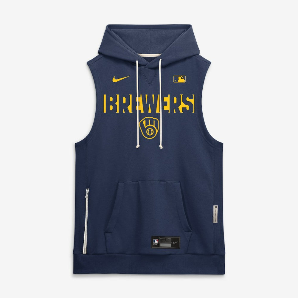 Milwaukee Brewers Nike Authentic Collection Standard Issue Dri-FIT Sleeveless Hoodie Sale