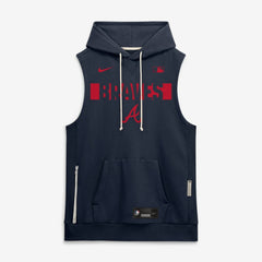 Atlanta Braves Nike Authentic Collection Standard Issue Dri-FIT Sleeveless Hoodie Discount