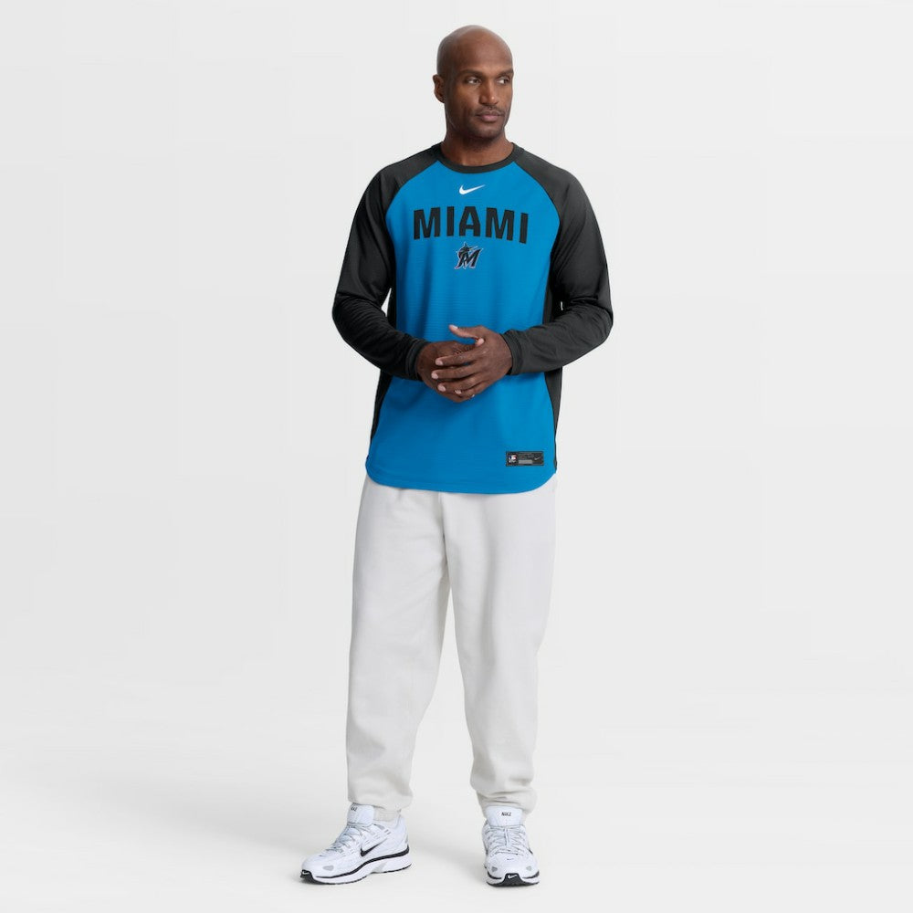 Miami Marlins Nike Authentic Collection Raglan Dri-FIT Sweatshirt Near Me