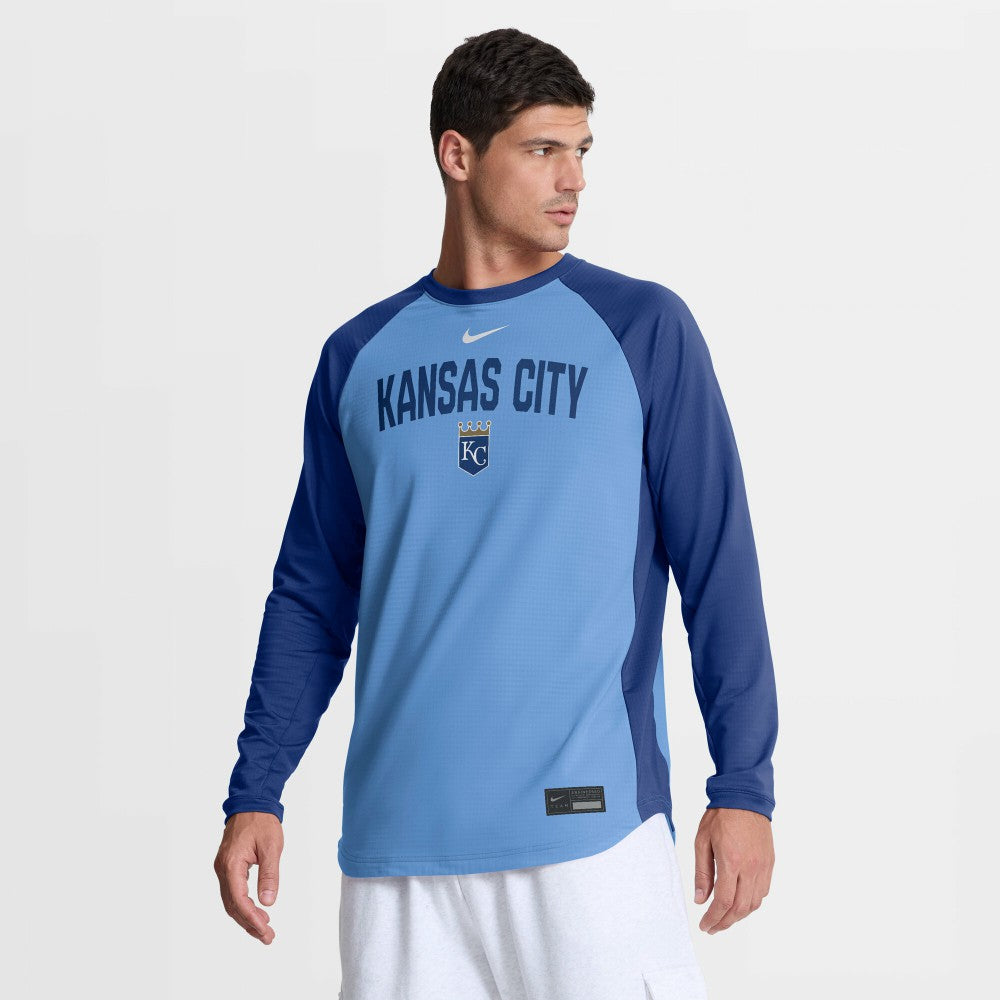 Kansas City Royals Nike Authentic Collection Raglan Dri-FIT Sweatshirt for sale