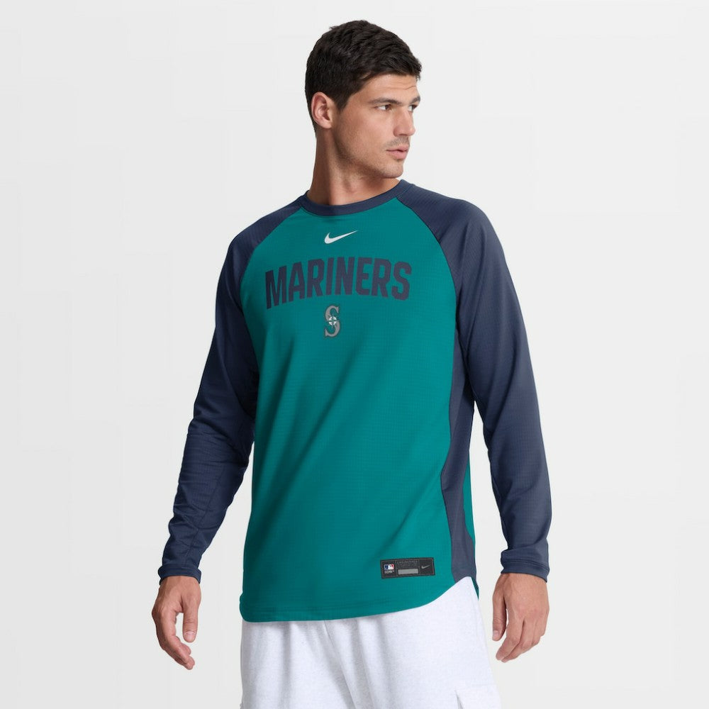 Seattle Mariners Nike Authentic Collection Raglan Dri-FIT Sweatshirt Online