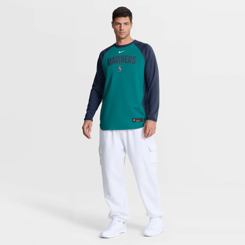 Seattle Mariners Nike Authentic Collection Raglan Dri-FIT Sweatshirt Online