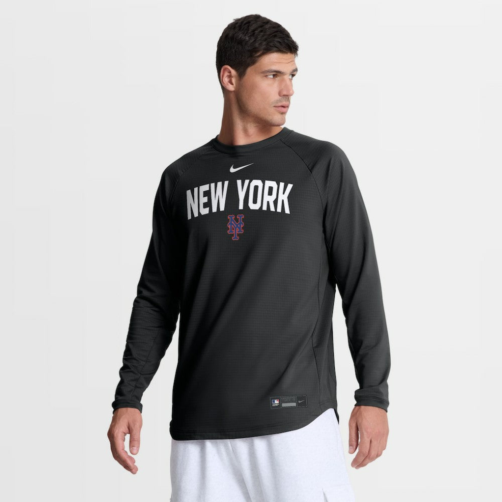 New York Mets Nike Authentic Collection Raglan Dri-FIT Sweatshirt Outlet
