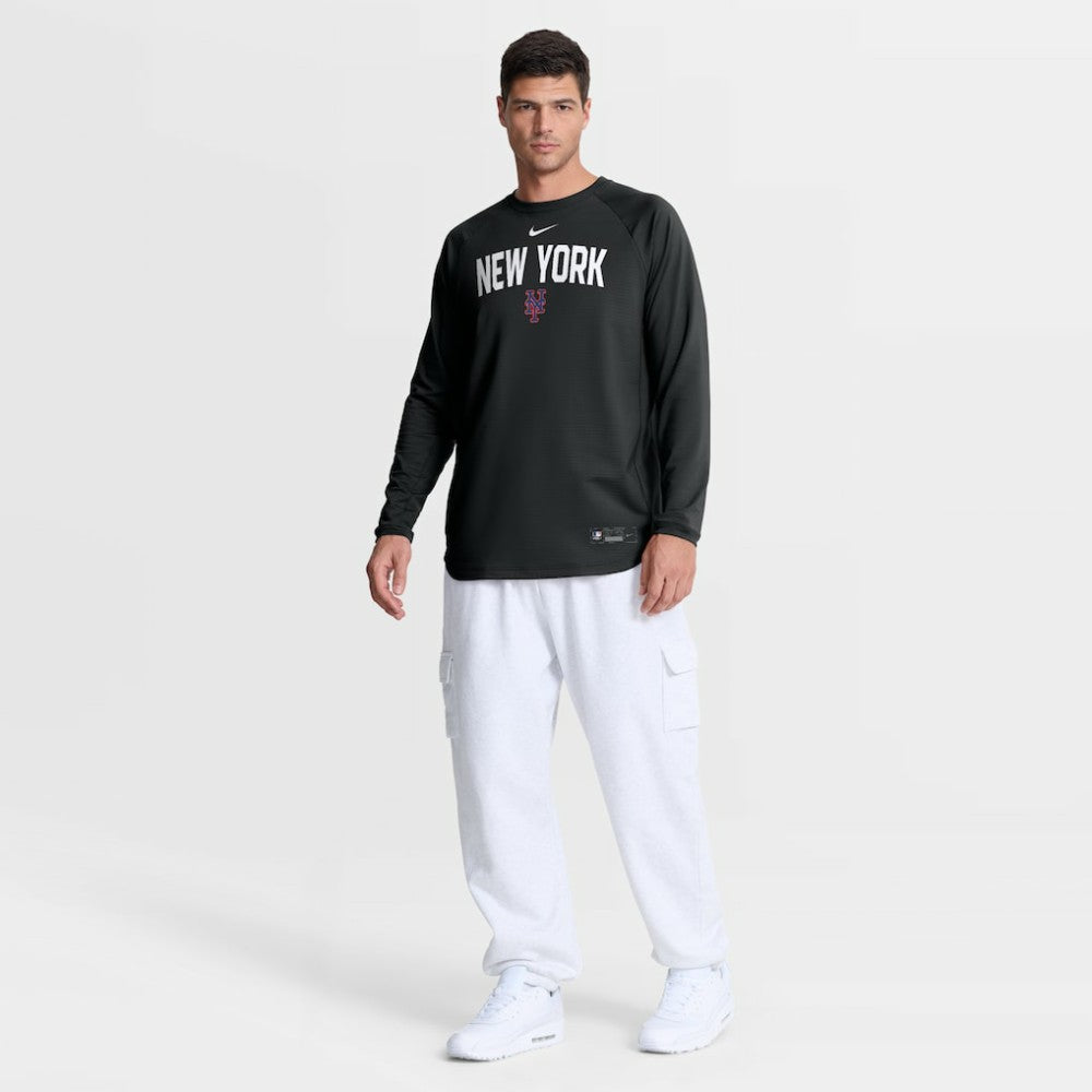 New York Mets Nike Authentic Collection Raglan Dri-FIT Sweatshirt Outlet