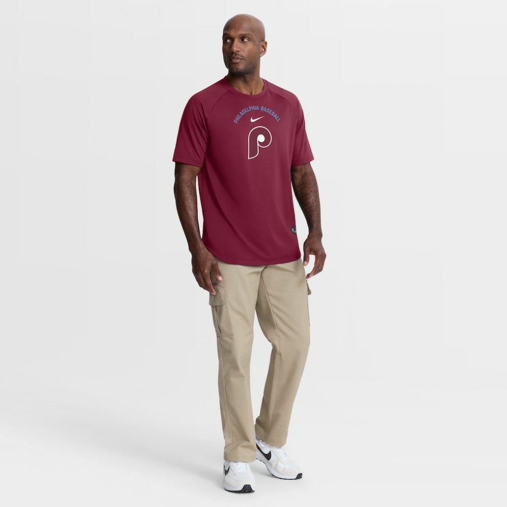 Philadelphia Phillies Nike Authentic Collection Batting Practice Pre-Game Raglan Dri-FIT Top for sale