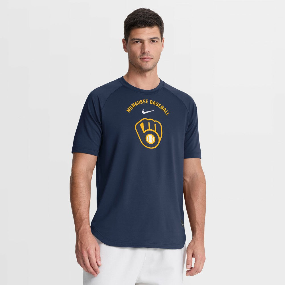 Milwaukee Brewers Nike Authentic Collection Batting Practice Pre-Game Raglan Dri-FIT Top Near Me